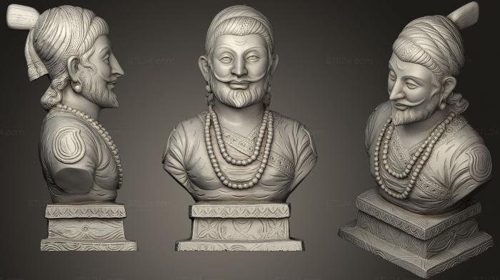 Бюсты и барельефы известных личностей (Шиваджи Махарадж, BUSTC_0831) 3D модель для ЧПУ станка